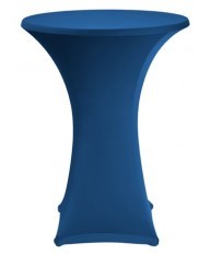Housse pour table haute 1m14 stretch bleu fonc
